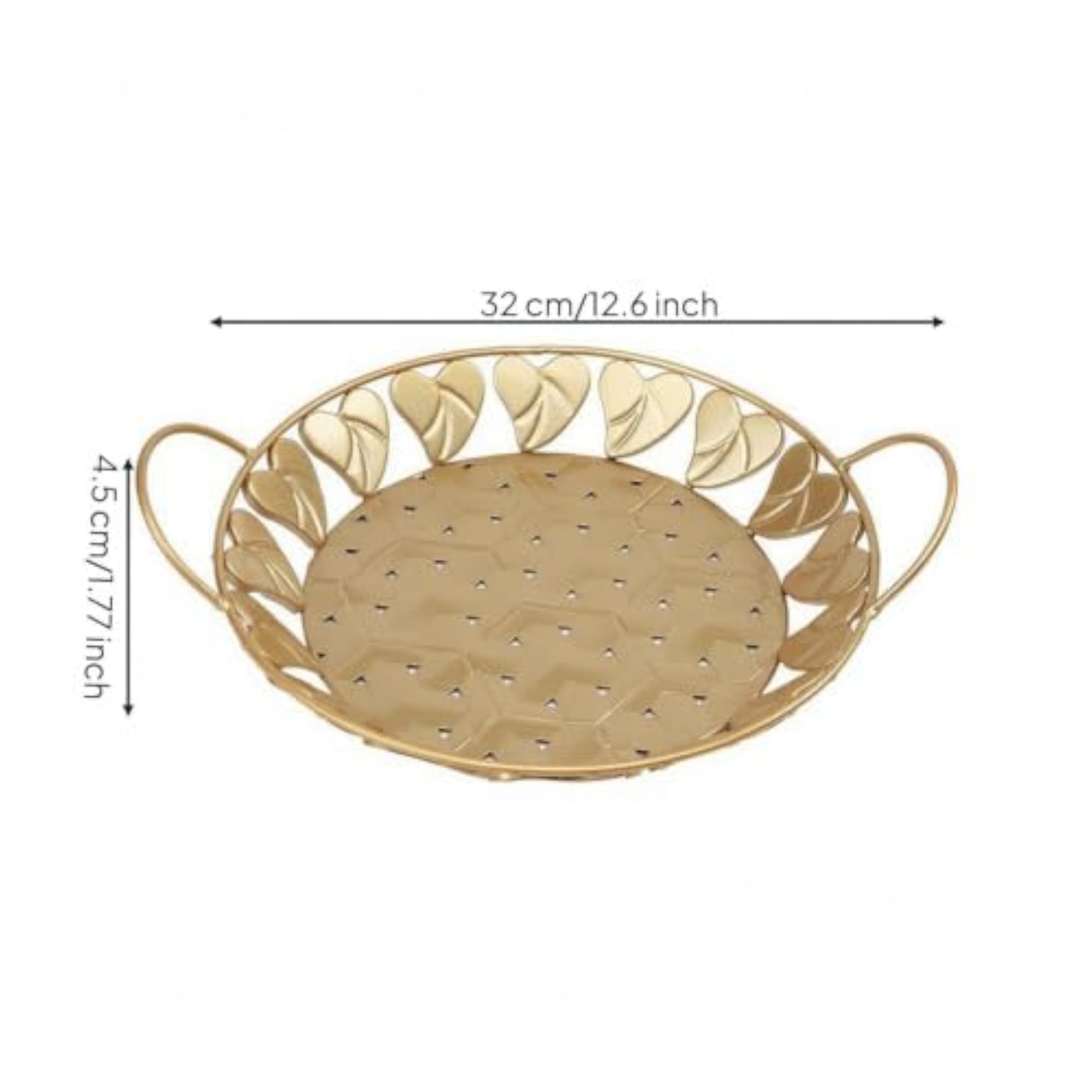Decorative Round Golden Serving Dish